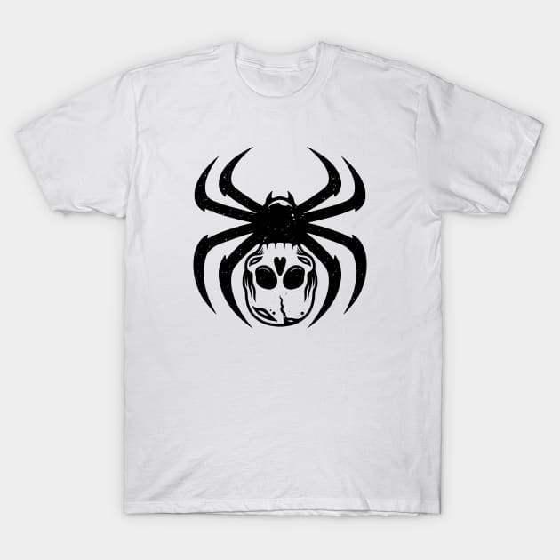 Spider Skull Vintage Tattoo Art T-Shirt by Alundrart